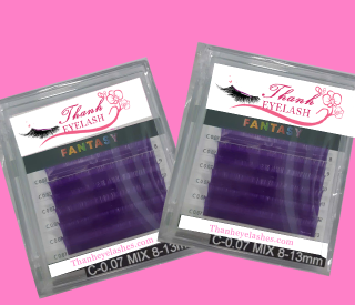 False Eyelash C-0.07 MIX 8-13 mm (Violet)