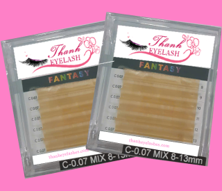 False Eyelash C-0.07 MIX 8-13 mm (Gold-15p)