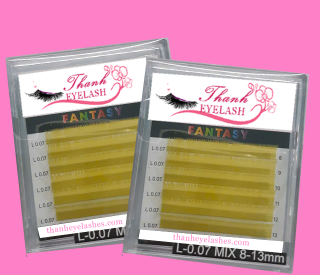 False Eyelash L-0.07 MIX 8-13 mm (Yellow)