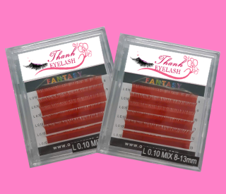 False Eyelash L 0.10 MIX 8-13 mm (Red)